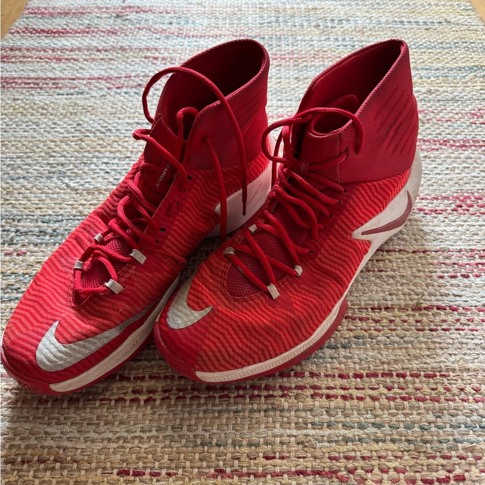 Nike Red and White High-Top basketball Shoes 13 men’s